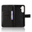 For Samsung Galaxy M36 5G Leather Wallet Case with Strap Diamond Texture Phone Cover - Black - 5