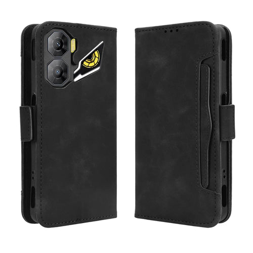 For ZTE nubia Neo 3 5G Leather Case Phone Wallet Cover with Multiple Card Slots - Black - 1