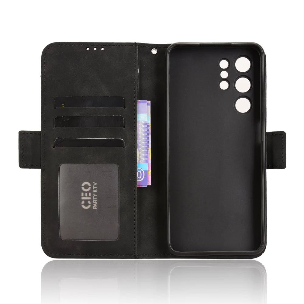 For Oukitel C61 / Oukitel C61 Pro Leather Case Phone Wallet Cover with Multiple Card Slots - Black - 5