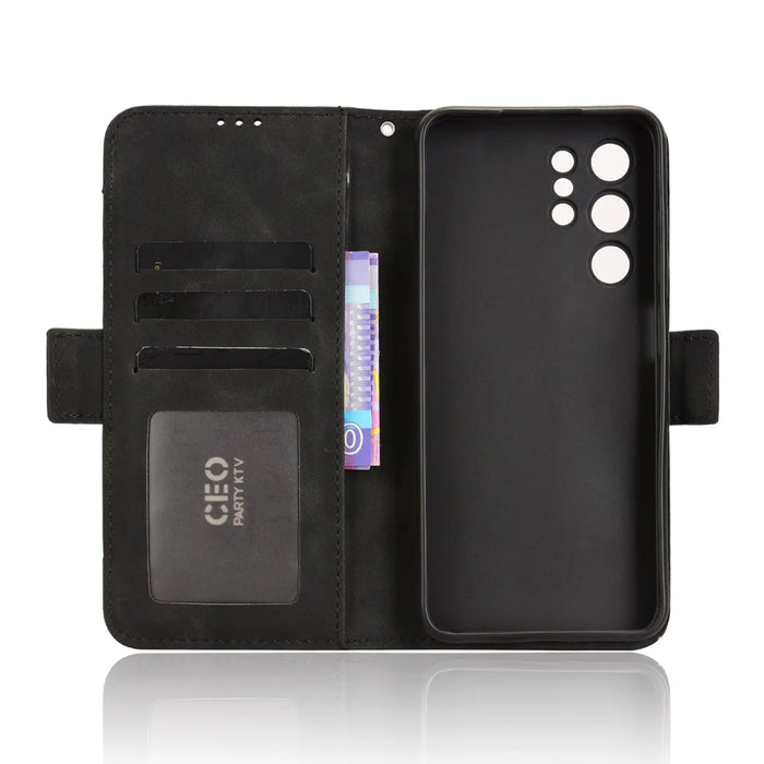 For Oukitel C1 Pro / Oukitel C1 Leather Case Phone Wallet Cover with Multiple Card Slots - Black - 5