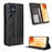 For Oukitel C1 Pro / Oukitel C1 Leather Case Wallet Stand Retro Texture Phone Cover - Black - 1
