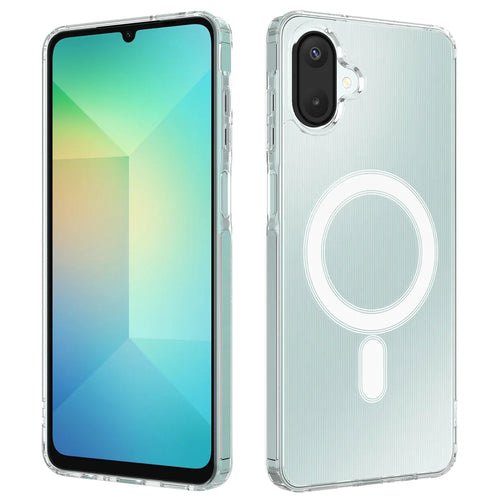 For Samsung Galaxy A08 4G / A08 5G / F07 4G / M17e 5G / M07 4G / A07 5G / A07 4G Clear Phone Magnetic Case TPU+Acrylic Back Cover - Clear - 1