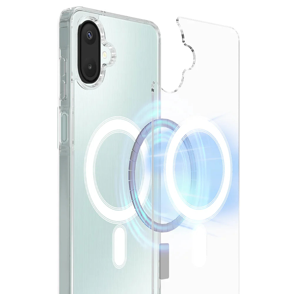 For Samsung Galaxy A06 5G / Galaxy A06 4G Clear Phone Magnetic Case TPU+Acrylic Back Cover - Clear - 2