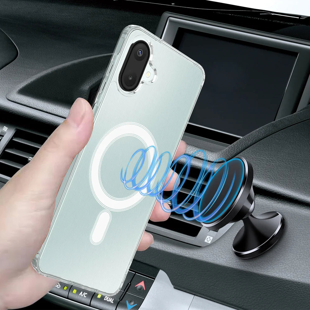 For Samsung Galaxy A06 5G / Galaxy A06 4G Clear Phone Magnetic Case TPU+Acrylic Back Cover - Clear - 4