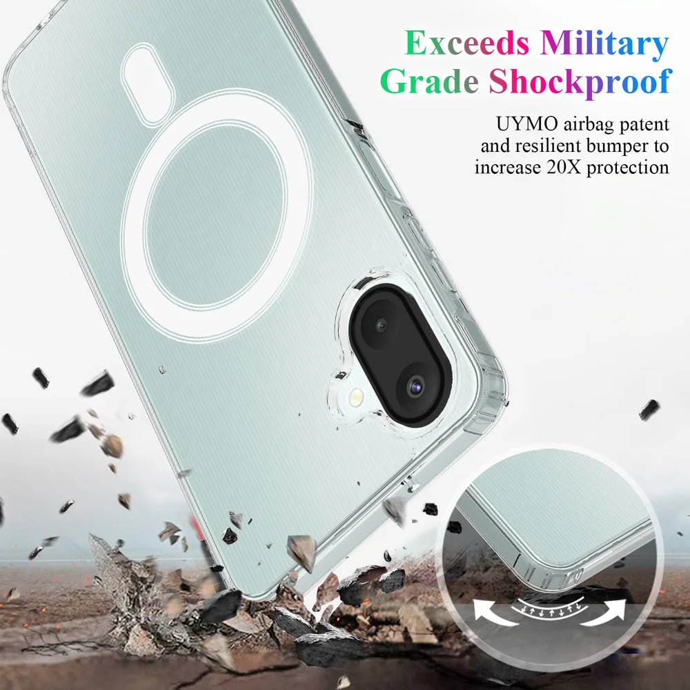 For Samsung Galaxy A06 5G / Galaxy A06 4G Clear Phone Magnetic Case TPU+Acrylic Back Cover - Clear - 6