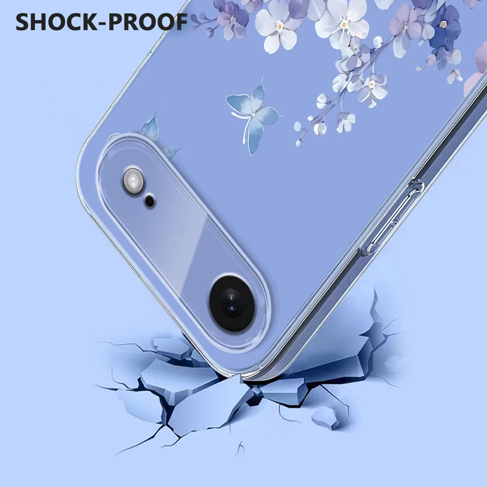 For iPhone Air Case Butterfly Floral Pattern Printing TPU Phone Back Cover - Violets - 3