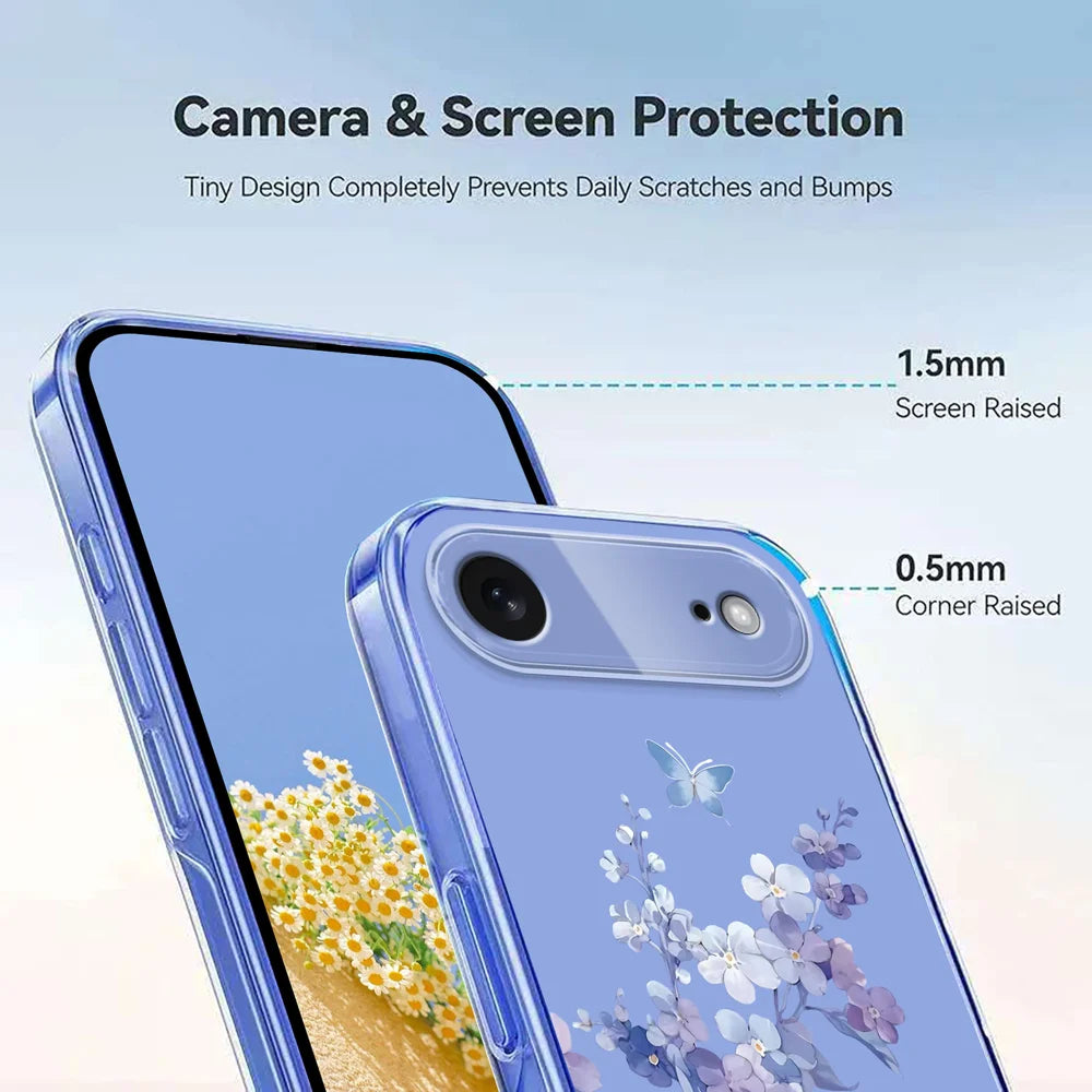 For iPhone Air Case Butterfly Floral Pattern Printing TPU Phone Back Cover - Violets - 4