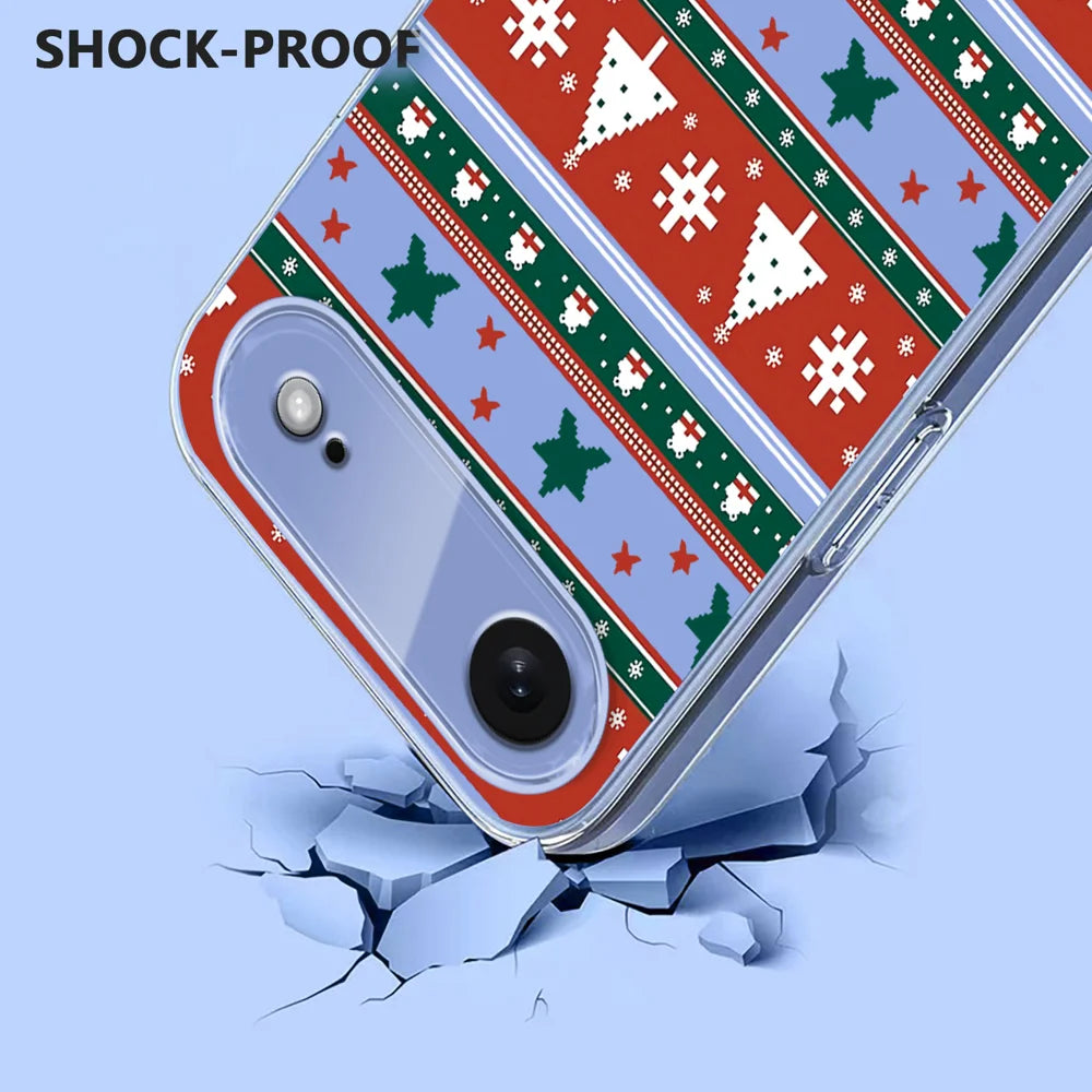 For iPhone Air Case Christmas Themed Pattern Printing TPU Phone Back Cover - Christmas Ribbons - 3