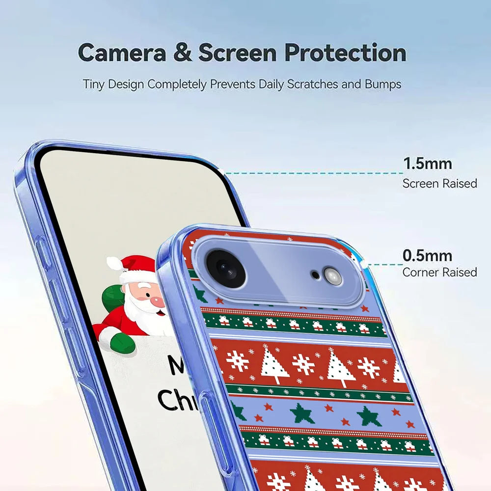 For iPhone Air Case Christmas Themed Pattern Printing TPU Phone Back Cover - Christmas Ribbons - 4
