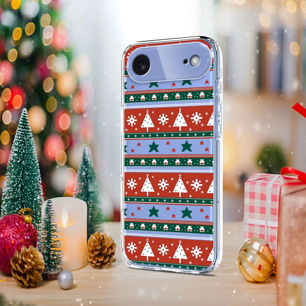 For iPhone Air Case Christmas Themed Pattern Printing TPU Phone Back Cover - Christmas Ribbons - 5