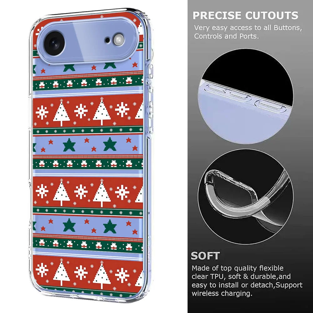 For iPhone Air Case Christmas Themed Pattern Printing TPU Phone Back Cover - Christmas Ribbons - 6