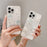 For iPhone 16 Pro Max Case Cute 3D Cloud Rhinestone Decor TPU+PC Phone Cover (Precise Lens Cutouts) - 5