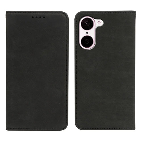 For OnePlus Ace 5 Racing 5G / Nord CE5 5G Case Strong Magnetic Leather Wallet Phone Cover with Striped Texture - Black - 1