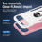 For iPhone Air Case Military Grade Ring Kickstand PC + TPU Phone Cover - White + Pink - 4