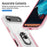 For iPhone Air Case Military Grade Ring Kickstand PC + TPU Phone Cover - White + Pink - 6