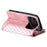 For iPhone 18 Pro / 17 Pro Wallet Case Rhombus Stitching Line PU Leather Phone Cover with Wrist Strap - Rose Gold - 3