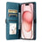 For iPhone 18 Pro / 17 Pro Leather Case with Wrist Strap Wallet Stand Phone Cover - Blackish Green - 2