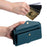 For iPhone 18 Pro / 17 Pro Leather Case with Wrist Strap Wallet Stand Phone Cover - Blackish Green - 7