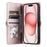 For iPhone 17 Leather Case with Wrist Strap Wallet Stand Phone Cover - Rose Gold - 2