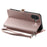 For iPhone 17 Leather Case with Wrist Strap Wallet Stand Phone Cover - Rose Gold - 4