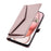 For iPhone 17 Leather Case with Wrist Strap Wallet Stand Phone Cover - Rose Gold - 5