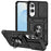 For Samsung Galaxy S25 Edge Case PC + TPU Phone Cover with Lens Protection Kickstand - Black - 1