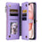 For iPhone 17 Case TPU + PU Leather Wallet Phone Cover with Wrist Strap - Purple - 6