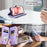 For iPhone 17 Case TPU + PU Leather Wallet Phone Cover with Wrist Strap - Purple - 7