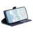For iPhone 18 Pro / 17 Pro Leather Case Rhombus Texture Wallet Stand Phone Cover with Wrist Strap - Blue - 3