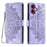 For iPhone 17 Case Imprinted Totem Skin Feel Wallet Leather Phone Cover with Hand Strap - Purple - 1