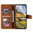 For iPhone Air Leather Case Splicing Stitching Wallet Phone Cover with Wrist Strap - Brown - 3