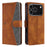 For iPhone 18 Pro / 17 Pro Leather Case Splicing Stitching Wallet Phone Cover with Wrist Strap - Brown - 6