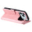 For iPhone 18 Pro Max / 17 Pro Max Leather Case Splicing Stitching Wallet Phone Cover with Wrist Strap - Rose Gold - 4