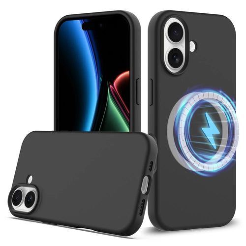For iPhone 17 Case Compatible with MagSafe Anti-Drop Liquid Silicone Phone Cover - Black - 1