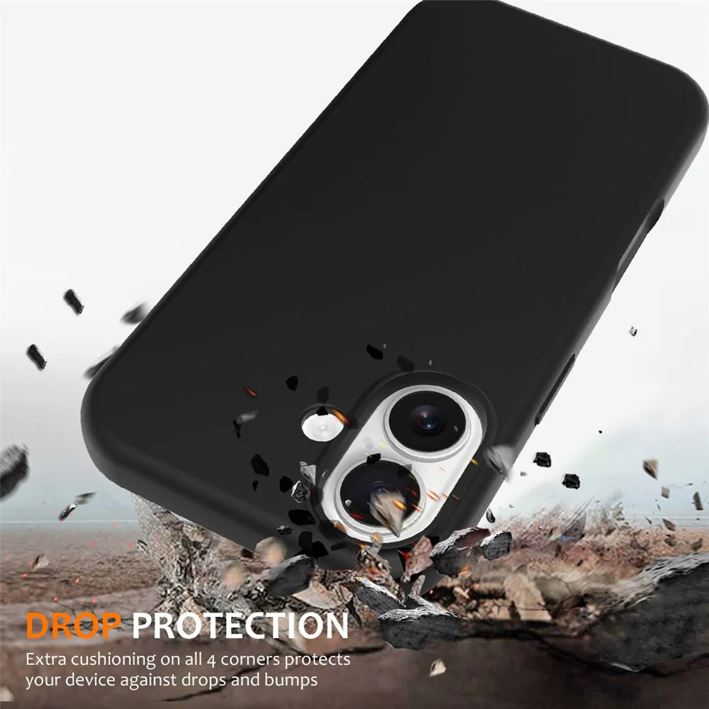 For iPhone 17 Case Compatible with MagSafe Anti-Drop Liquid Silicone Phone Cover - Black - 2
