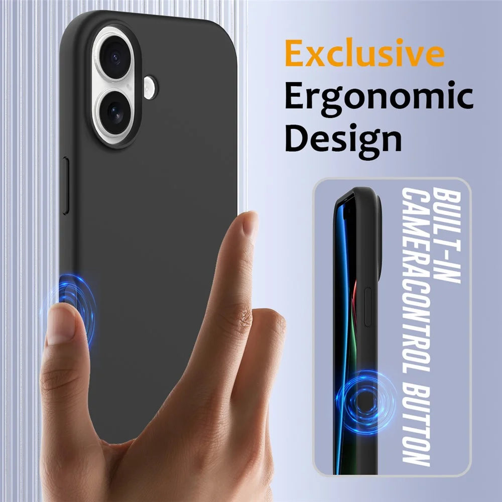 For iPhone 17 Case Compatible with MagSafe Anti-Drop Liquid Silicone Phone Cover - Black - 4