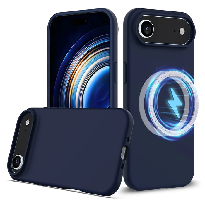 For iPhone Air Case Compatible with MagSafe Anti-Drop Liquid Silicone Phone Cover - Dark Blue - 1