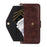 For Asus Zenfone 12 Ultra 5G Leather Case Magnetic Closure Wallet Stand Phone Cover with Crossbody Strap - Brown - 6