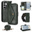 For Samsung Galaxy S25 Leather Case Magnetic Closure Wallet Stand Phone Cover with Crossbody Strap - Green - 1