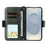 For Samsung Galaxy S25 Leather Case Magnetic Closure Wallet Stand Phone Cover with Crossbody Strap - Green - 2