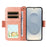 For Samsung Galaxy S25+ Leather Case Magnetic Closure Wallet Stand Phone Cover with Crossbody Strap - Pink - 2