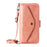 For Samsung Galaxy S25+ Leather Case Magnetic Closure Wallet Stand Phone Cover with Crossbody Strap - Pink - 7