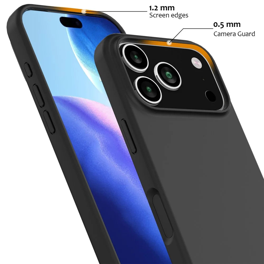 For iPhone 18 Pro Max / 17 Pro Max Case Compatible with MagSafe Anti-Drop Liquid Silicone Phone Cover - Black - 6