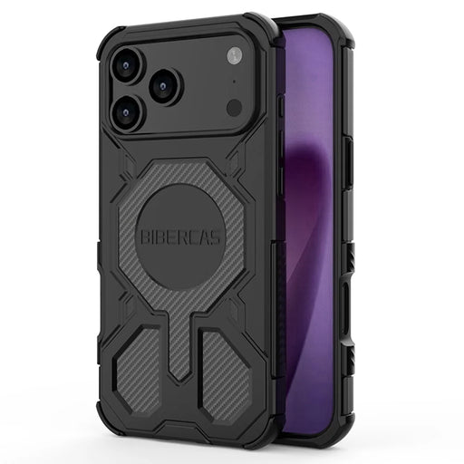 BIBERCAS J-16 Series For iPhone 18 Pro Max / 17 Pro Max Case Compatible with MagSafe Anti Drop TPU + PC Phone Cover - Black - 1