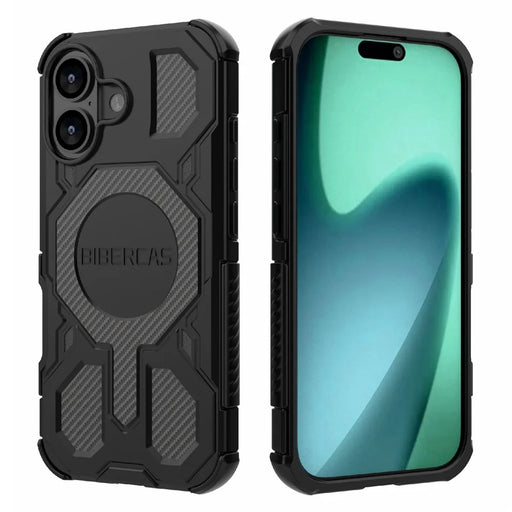 BIBERCAS J-16 Series For iPhone 17 Case Compatible with MagSafe Anti Drop TPU + PC Phone Cover - Black - 1
