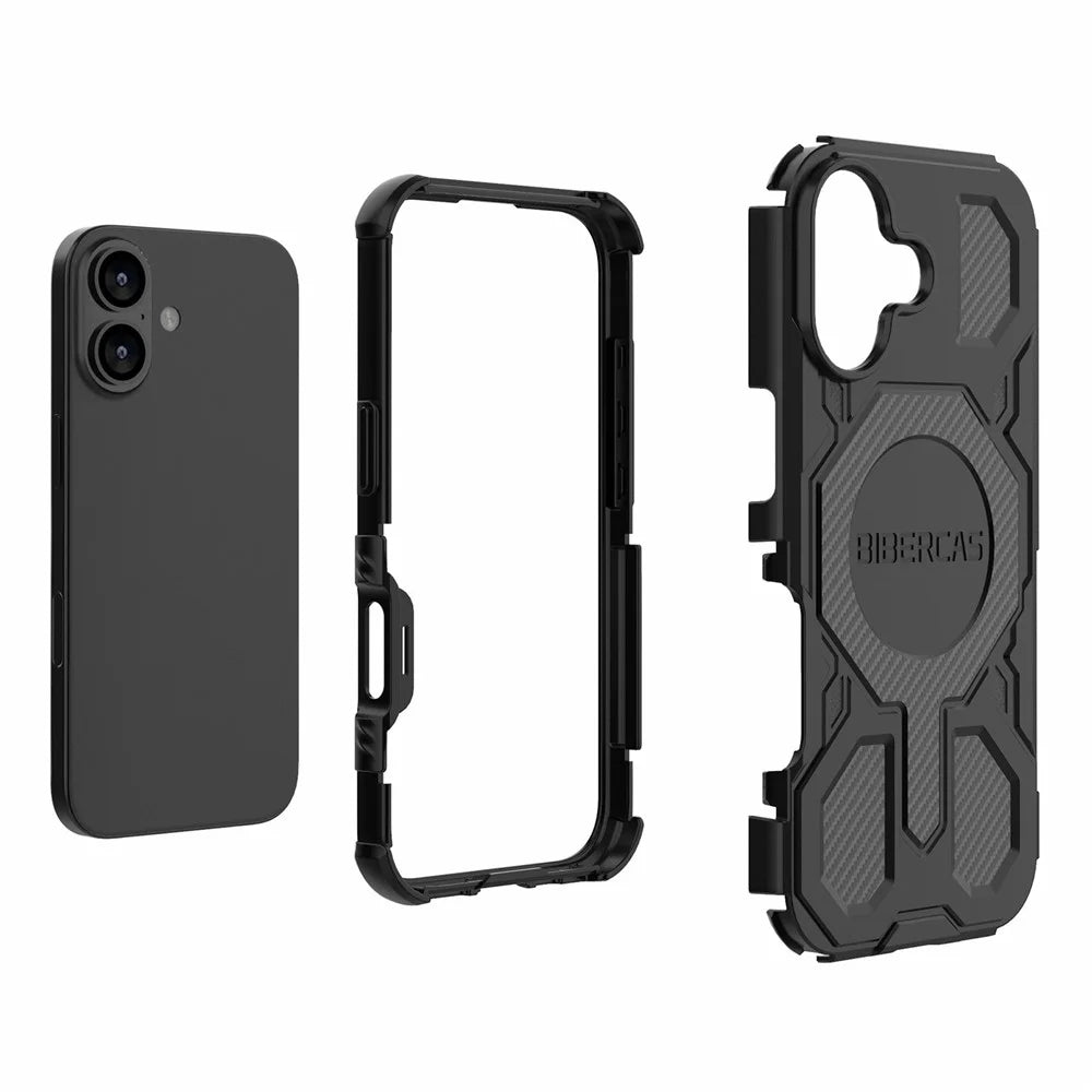 BIBERCAS J-16 Series For iPhone 17 Case Compatible with MagSafe Anti Drop TPU + PC Phone Cover - Black - 5