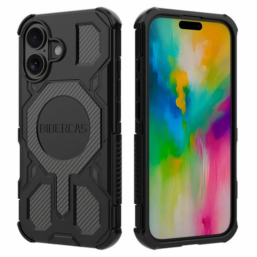 BIBERCAS J-16 Series For iPhone 16 Case Compatible with MagSafe Anti Drop TPU + PC Phone Cover - Black - 1