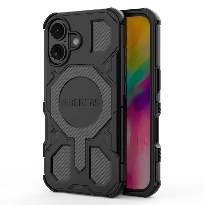 BIBERCAS J-16 Series For iPhone 16 Case Compatible with MagSafe Anti Drop TPU + PC Phone Cover - Black - 2