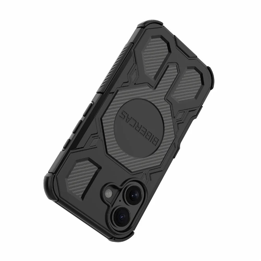 BIBERCAS J-16 Series For iPhone 16 Case Compatible with MagSafe Anti Drop TPU + PC Phone Cover - Black - 4