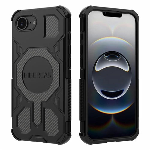 BIBERCAS J-16 Series For iPhone 17e / 16e Case Compatible with MagSafe Anti Drop TPU + PC Phone Cover - Black - 1